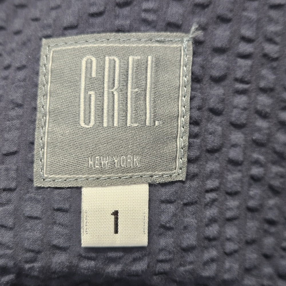 Grei New York Women's Virago Seersucker  Sz O/1‎  In Midnight Blue Quiet Luxury - Picture 2 of 15